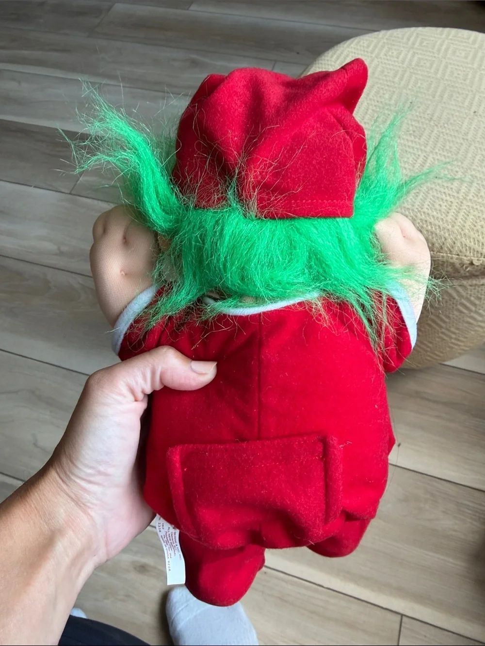 New Red Holiday Troll Plush Doll with Green Hair - Kids Toy